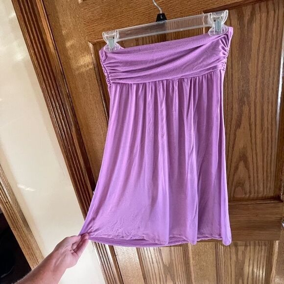 Small Juniors purple strapless dress or coverup - Picture 3 of 5